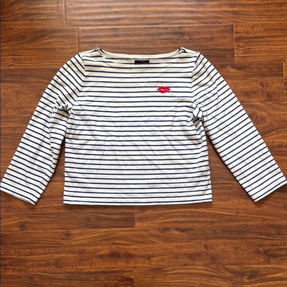 J. Crew striped long sleeve heavyweight cotton t shirt